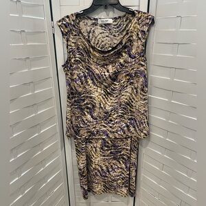 Jones Studio Separates Printed Multi-Colored Skirt & Top Set